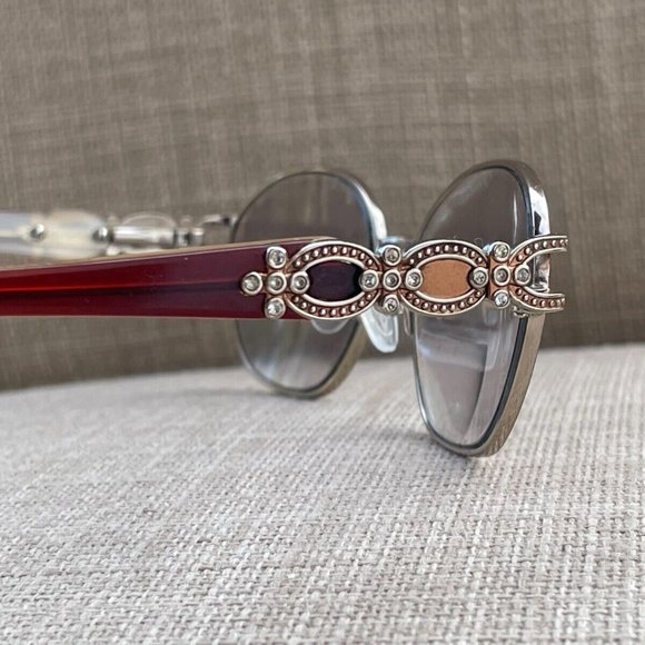 Sophia Loren by Zyloware Ladies Eyeglasses Gold/Red Tone Crystal Accent Glasses - Picture 7 of 12